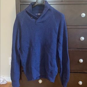 J Crew Cotton shawl-collar sweater Navy Blue